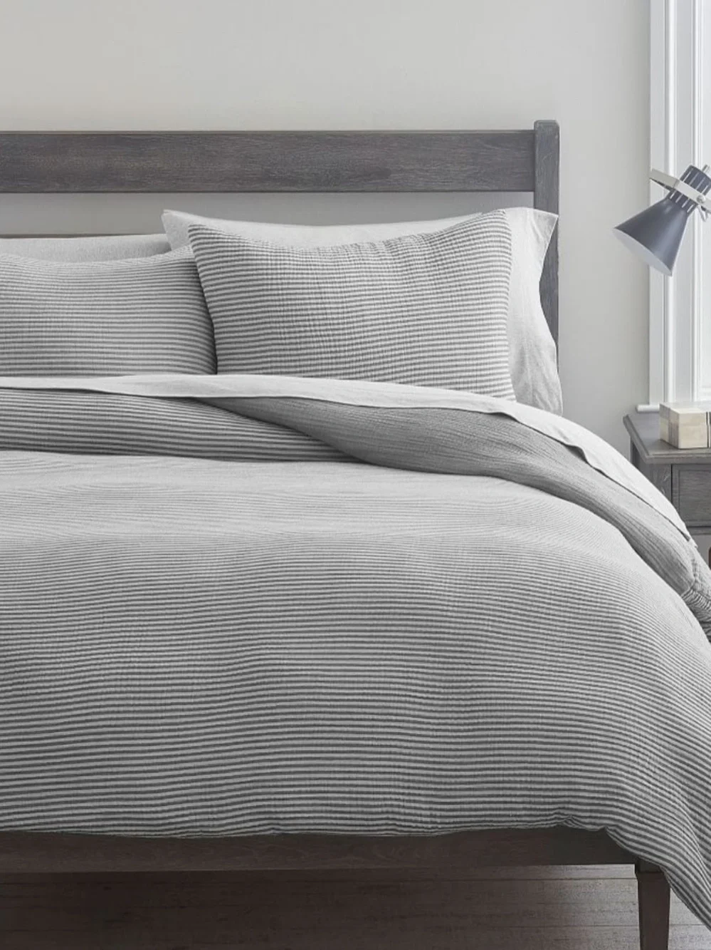 Pottery Barn Teen Organic Reversible Muslin Stripe Standard Sham Single Sham